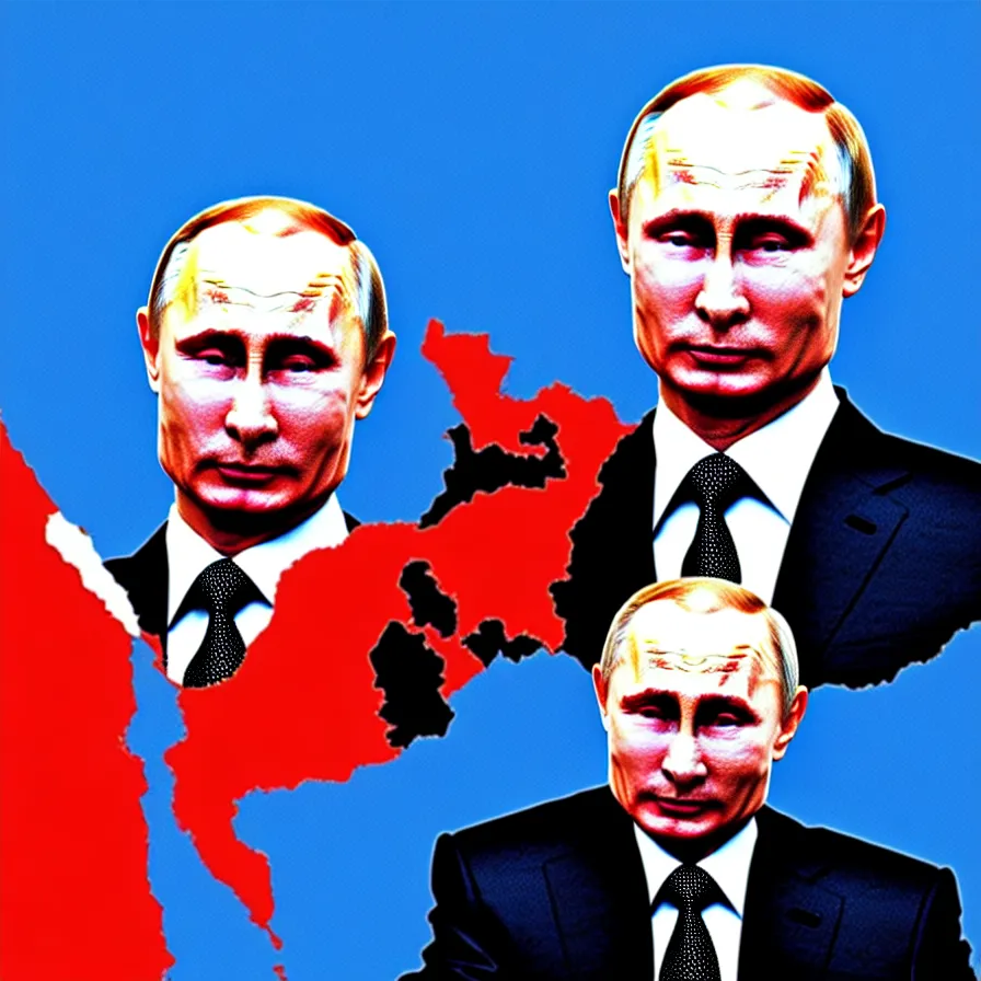 Image similar to putin took over the world