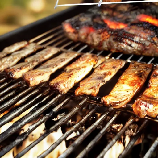 Prompt: a photorealistic photograph of a broil king bbq grill with eyes and hands. Wood Log on grill. Trending on Artstation, featured on Behance, well-rendered, Unreal Engine, 4K HD