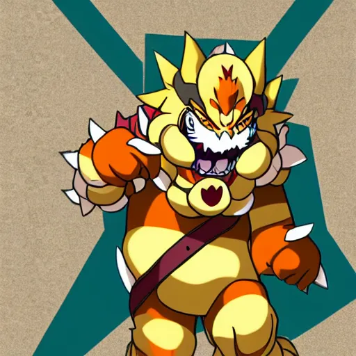 Image similar to Kaiju Bowser roaring into the sky, anime key visual, silent Hill, ruined kingdom, horror, super Mario