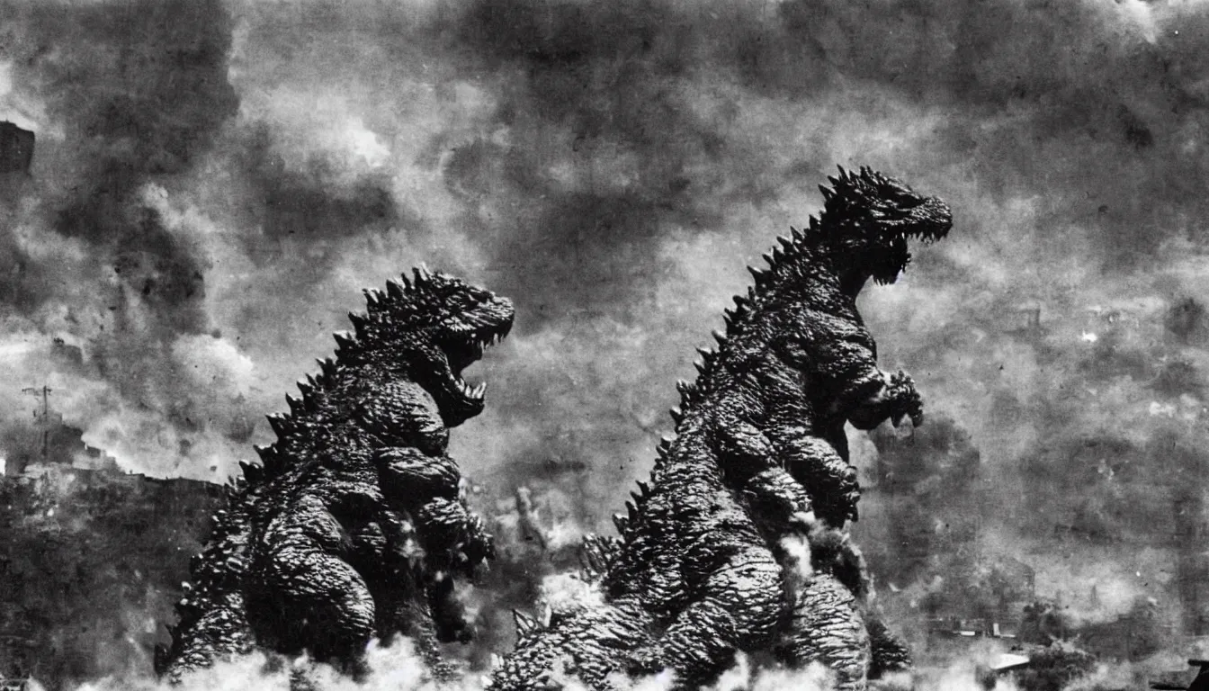 Prompt: godzilla destroying an italian town in the dolomites mountains