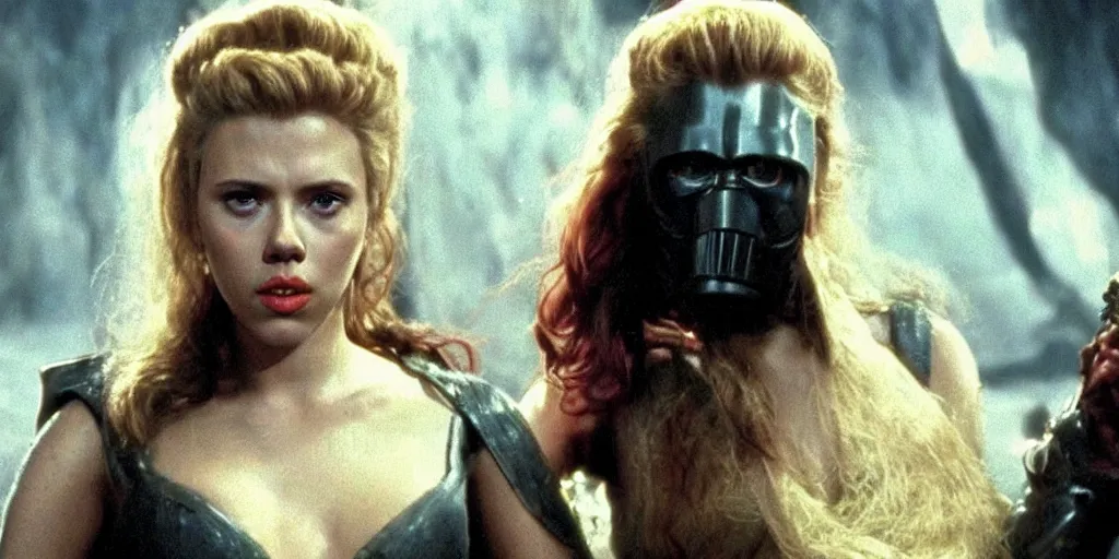 Image similar to Scarlett Johansson in a scene from Return of the Jedi