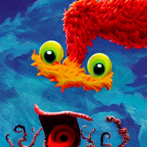 Image similar to lovecraftian elmo