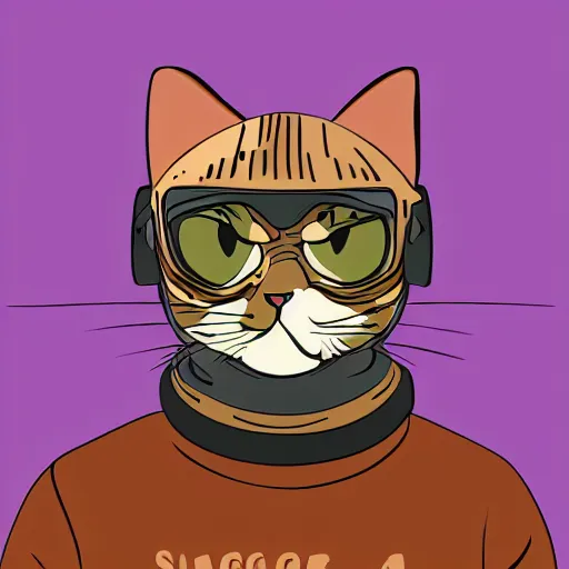 Image similar to a smug cat wearing a space helmet, vector art, pixiv