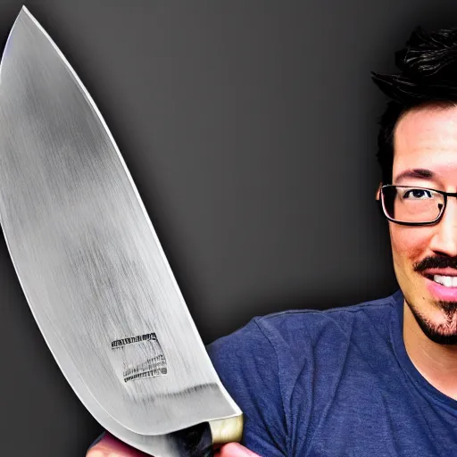 Image similar to markiplier with a knife