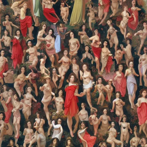 Prompt: Where's Waldo, in the style of Bouguereau