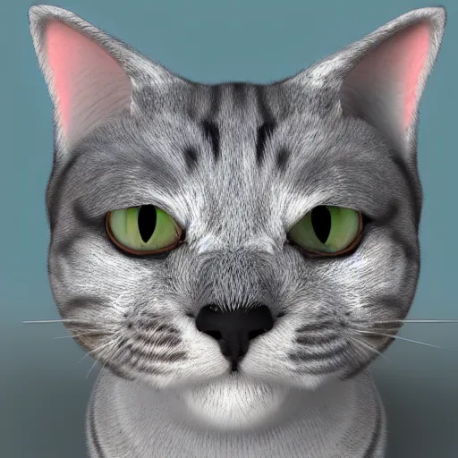 Prompt: adorable poorly 3 d rendered cat