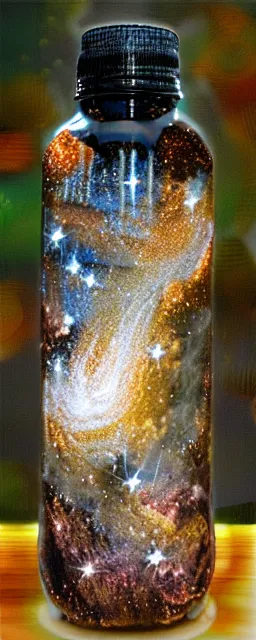 Prompt: milky way galaxy in a bottle