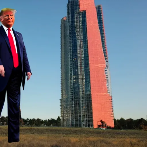 Image similar to trump tallest man in the world