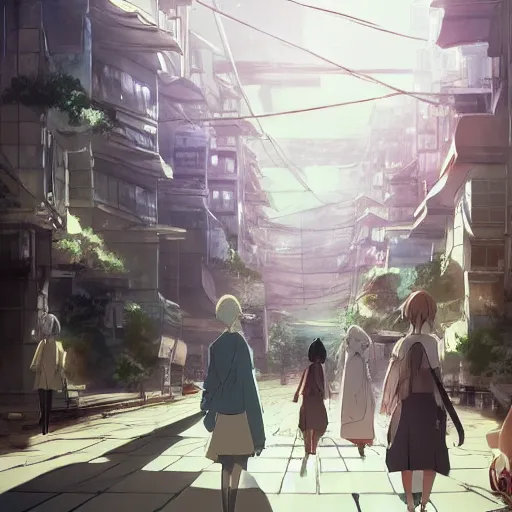 Image similar to The Ward of Animations, Nerima, Anime concept art by Makoto Shinkai