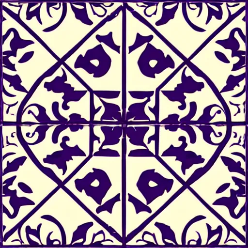 Image similar to an ornate cubic purple bauhaus tileable design