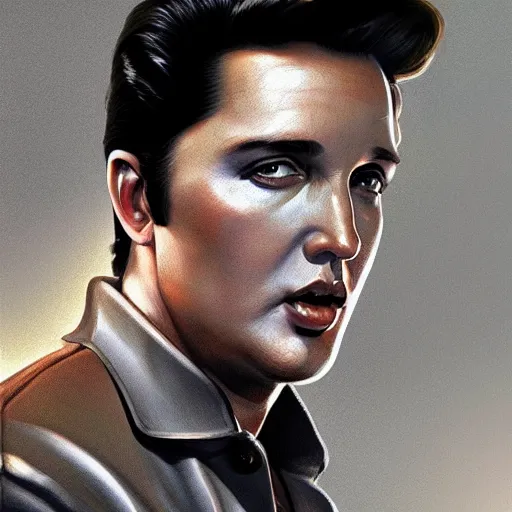 Image similar to ultra realistic illustration, wide angle shot, elvis as elon musk, intricate, elegant, highly detailed, digital painting, artstation, concept art, smooth, sharp focus, by artgerm and greg rutkowski and alphonse mucha