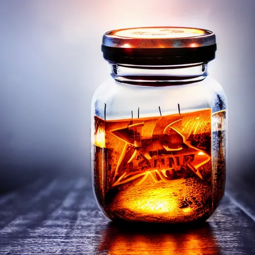 Prompt: lightning in a jar,close-up,highly detailed,lots of detail,realistic,real photograph,professional photograph,,professional lighting,3 point lighting,8k