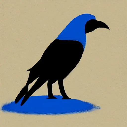 Image similar to stylized drawing of a crow on a blue gradient background, avatar