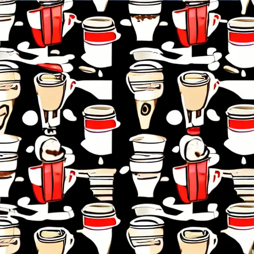 Image similar to coffee pop art pattern