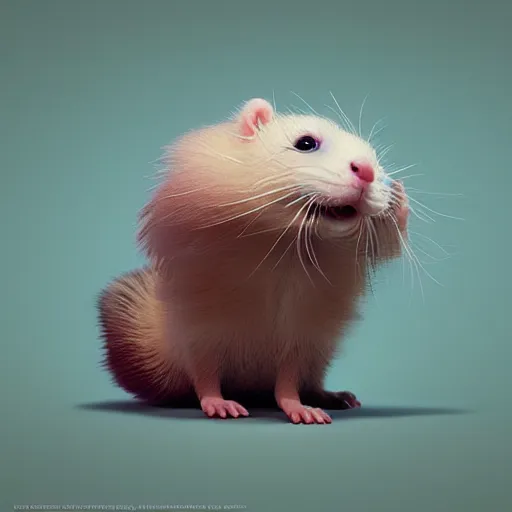 Image similar to fluff, cute, fractal, ferret:: by beeple and James Gilleard and Justin Gerard :: ornate, dynamic, particulate, intricate, elegant, highly detailed, centered, artstation, smooth, sharp focus, octane render, 3d