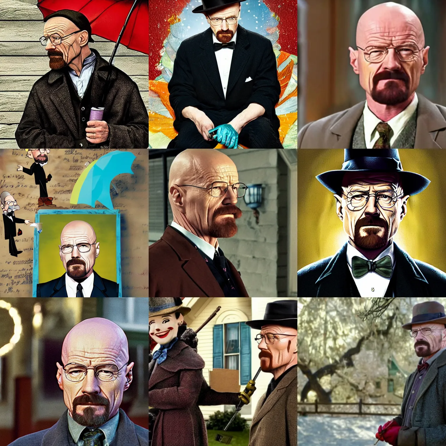 Prompt: walter white is merry poppins