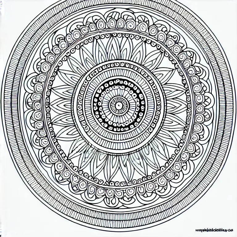 Image similar to Mandala for coloring book, intricate detail, clear, clean lines, symmetrical