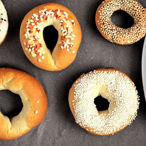 Image similar to everything in the universe contained within an everything bagel