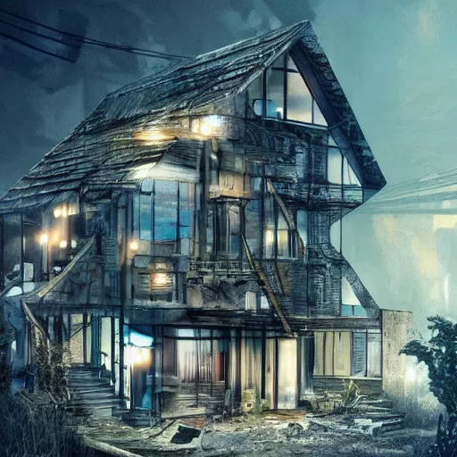 Image similar to house in biopunk setting