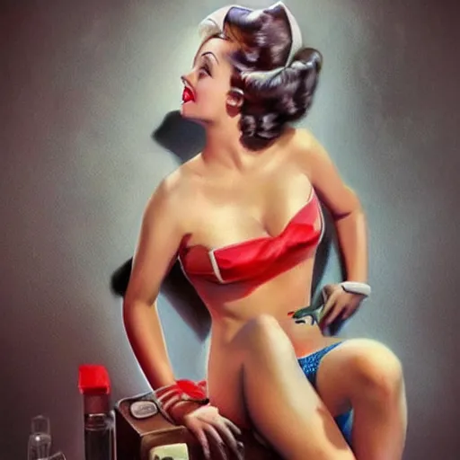 Image similar to pin-up art ultrarealistic