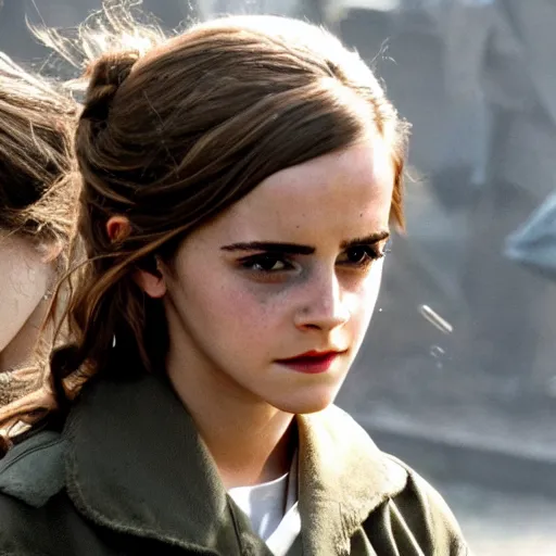 Prompt: Emma Watson starring in Saving Private Ryan