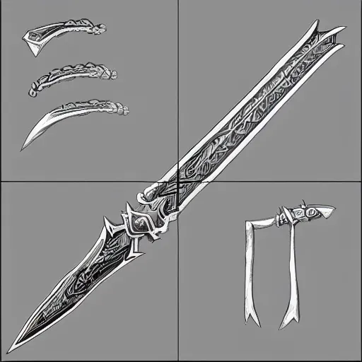 Prompt: bones sword, concept art