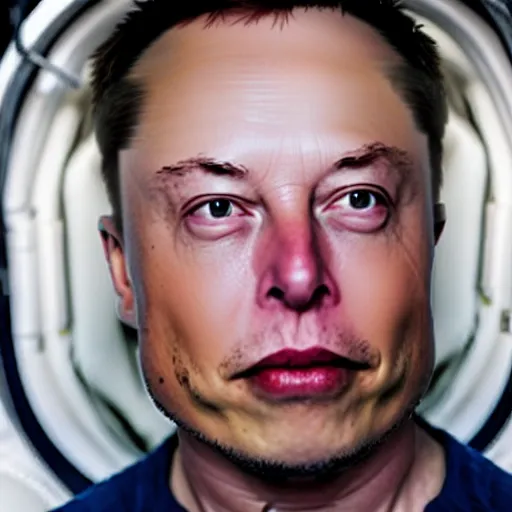 Prompt: elon musk as a desiccated corpse in space, nasa photo, realistic