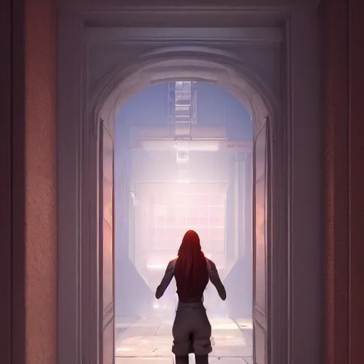 Prompt: a doorway to another universe, movie poster style, volumetric lighting, hyperrealistic, octane render, artstation