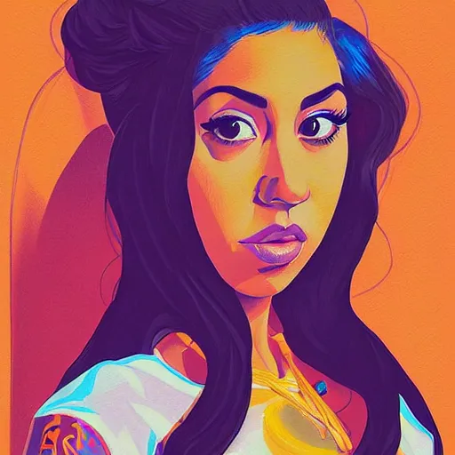 Prompt: kali uchis portrait painting by sachin teng