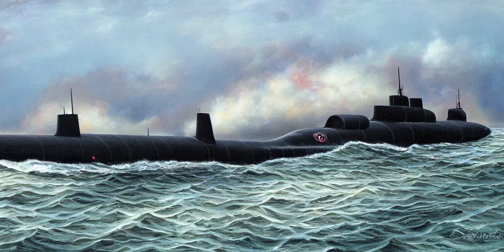 Image similar to submarine ssbn ssn ssgn seawolf windsor thresher painting detailed