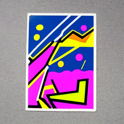 Image similar to , Liminal space in outer space, neo-memphis aesthetic, Matisse-influenced graphics, sticker design