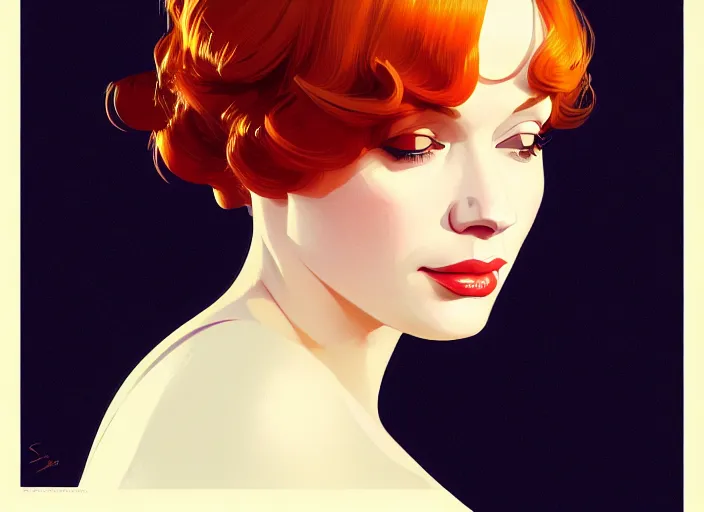 Prompt: portrait shot of christina hendricks by syd mead. intricate, elegant, highly detailed, centered, digital painting, artstation, concept art, smooth, sharp focus, illustration, artgerm, syd mead