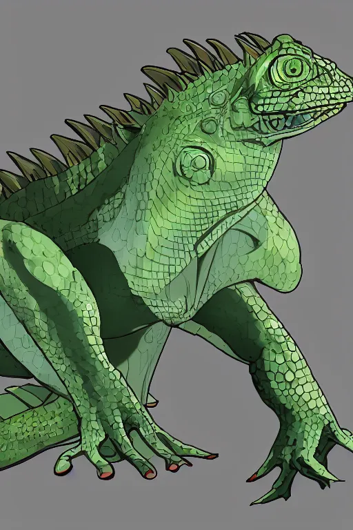 Image similar to lizardman, gray scales, anime, hd,