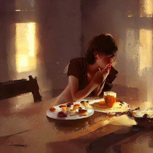 Image similar to a sad dessert, lonely by craig mullins