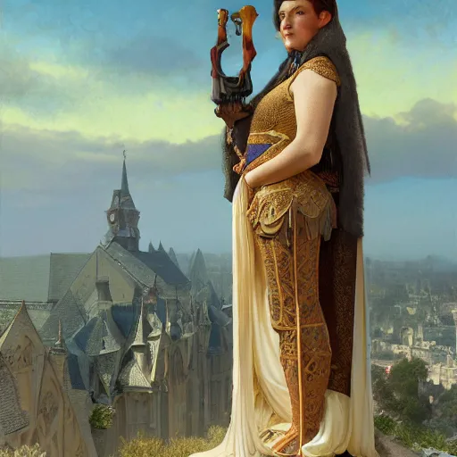 Prompt: humiliated man kneeling before a proud queen, yellow eyes, medieval art, medium shot, intricate, elegant, highly detailed, digital painting, volumetric light, artstation, concept art, smooth, sharp focus, illustration, art by Gil Elvgren and Greg Rutkowski and Alphonse Mucha, 8K