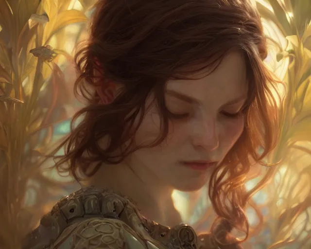 Prompt: photography of alyssa monks, deep focus, d & d and mtg, fantasy, intricate, elegant, highly detailed, digital painting, artstation, concept art, matte, sharp focus, illustration, hearthstone, art by artgerm and greg rutkowski and alphonse mucha