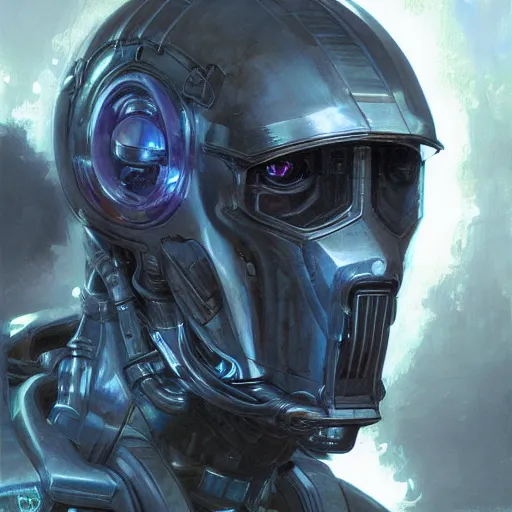 Image similar to human male as a realistic scifi cyberpunk knight, closeup portrait art by donato giancola and greg rutkowski, realistic face, digital art, trending on artstation, skull helmet, symmetry!!!