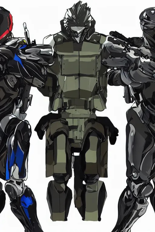 Image similar to ranger power colored mecha ninja mask helmet metal gear solid training suit swat commando snyder zack and swanland raymond and pennington bruce