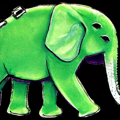 Prompt: green elephant in the style of popular nfts