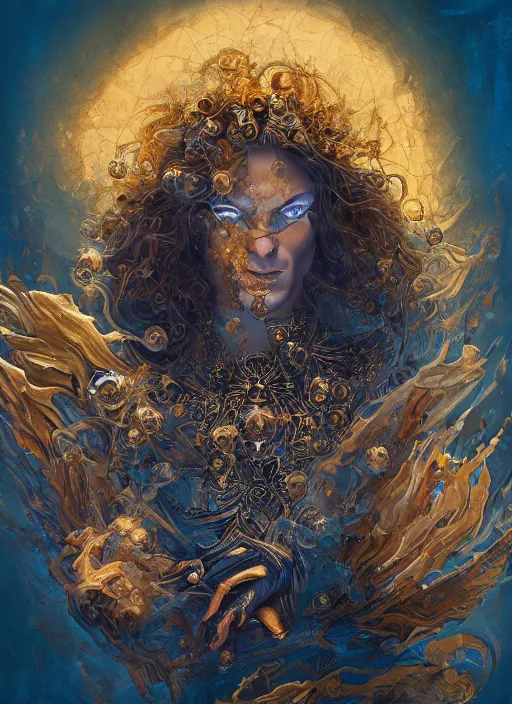 Prompt: high intricate painting of the sandman, ornate, full shot, neil gaiman, maria panfilova, andrea savchenko, mike kime, ludovic plouffe, qi sheng luo, oliver cook, julian calle, eddie mendoza, trending on artstation