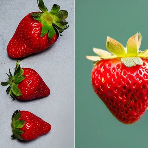 Prompt: A strawberry made of strawberries.