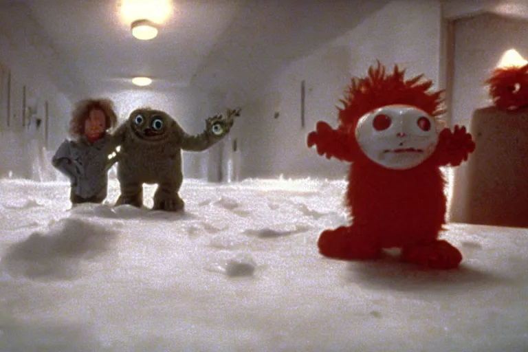 Prompt: scary filmic wide shot angle movie still 35mm film color photograph of a disturbing and horrifying creature scene from The Thing 1982 in the style of a horror film