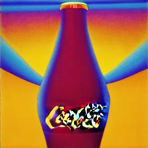 Image similar to coke bottle by shusei nagaoka, kaws, david rudnick, airbrush on canvas, pastell colours, cell shaded, 8 k