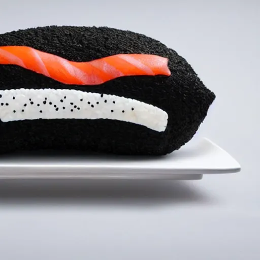 Image similar to a pillow in the shape of sushi, product photography