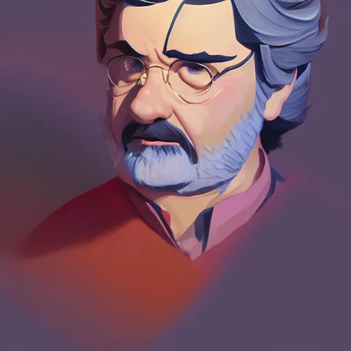 Image similar to face icon stylized minimalist george lucas, loftis, cory behance hd by jesper ejsing, by rhads, makoto shinkai and lois van baarle, ilya kuvshinov, rossdraws global illumination