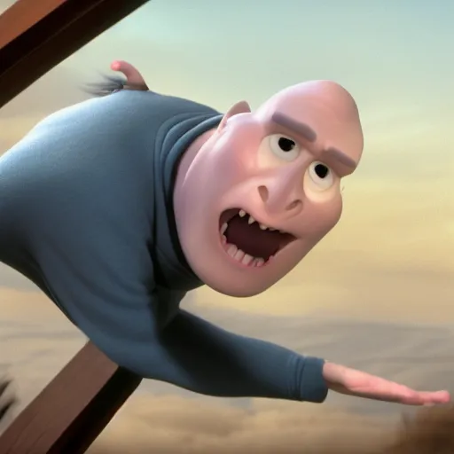 Image similar to Film still of Voldemort, from Pixar's Up
