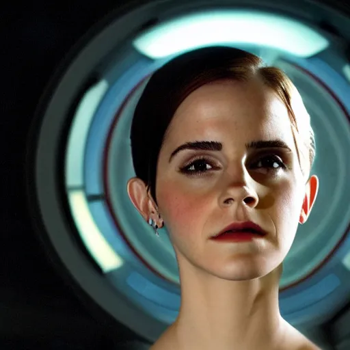 Prompt: Emma Watson in Star Trek, XF IQ4, f/1.4, ISO 200, 1/160s, 8K, RAW, symmetrical balance, in-frame