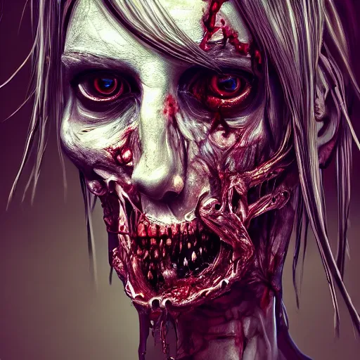 Image similar to horrifying decaying zombie, maximalist, high detail, 8 k, ornate, dark fantasy, realistic, masterpiece, trending on art station, complex, wlop
