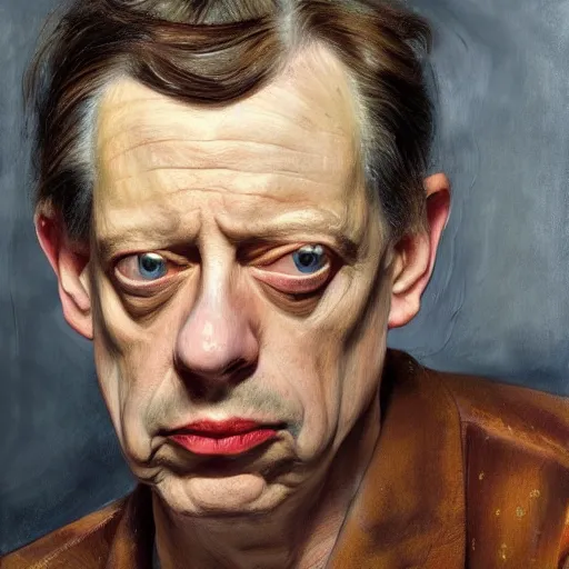 Image similar to high quality high detail painting by lucian freud, hd, steve buscemi, photorealistic lighting