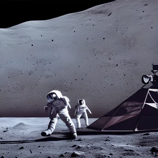 Prompt: a realistic matte painting of a hip hop concert on the moon, detailed, 8 k,